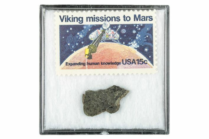 Martian Meteorite ( g) Slice - With Viking Mission Stamp #339996
